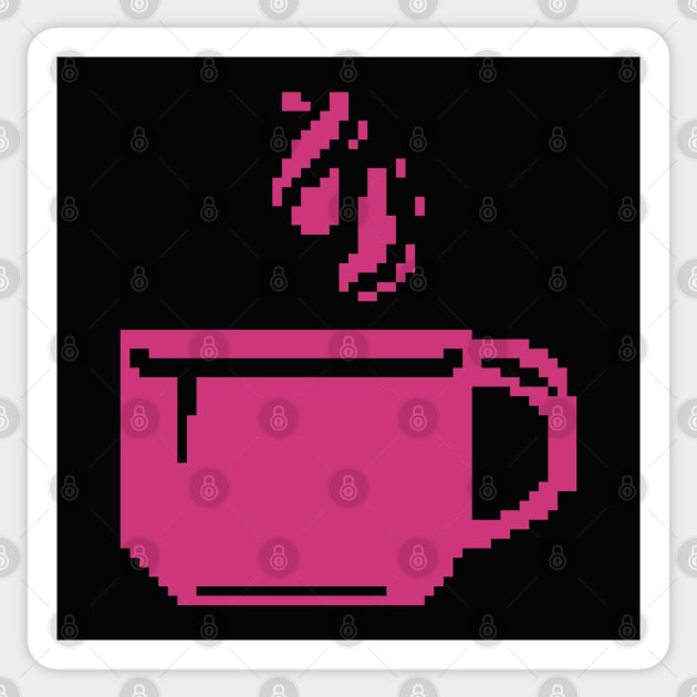 Pink Coffee cup pixel art Sticker by Xatutik-Art